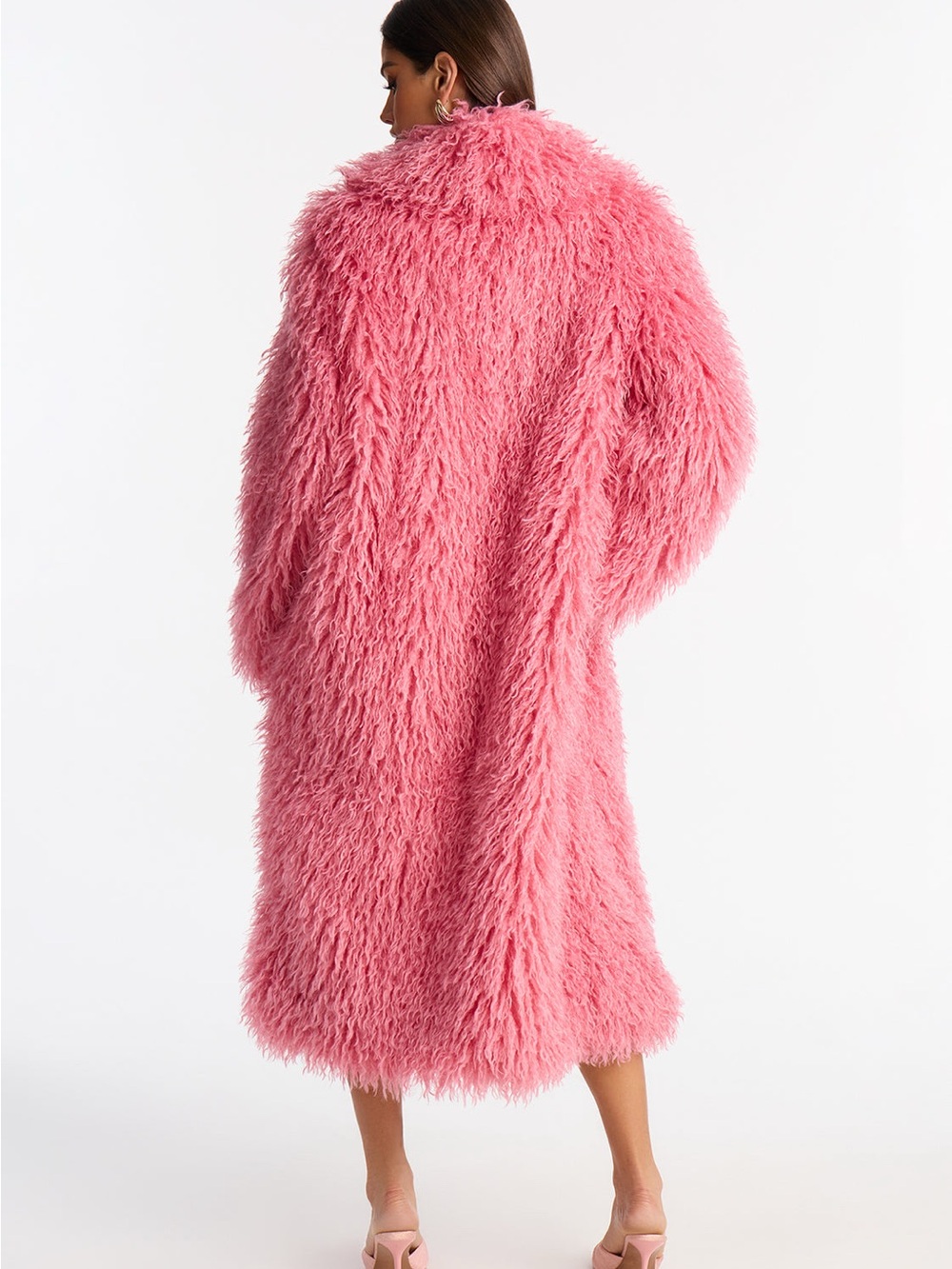 NWT Fashion Nova Pink Faux Fur Long Coat 3X - Picture 5 of 9